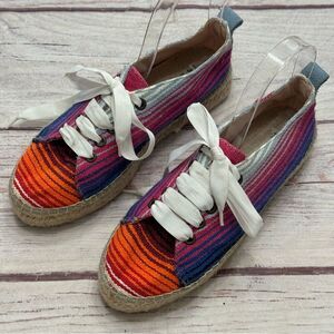 Manebi Striped Platform Striped Double Sole Espadrille Shoes Size 39 = US 9